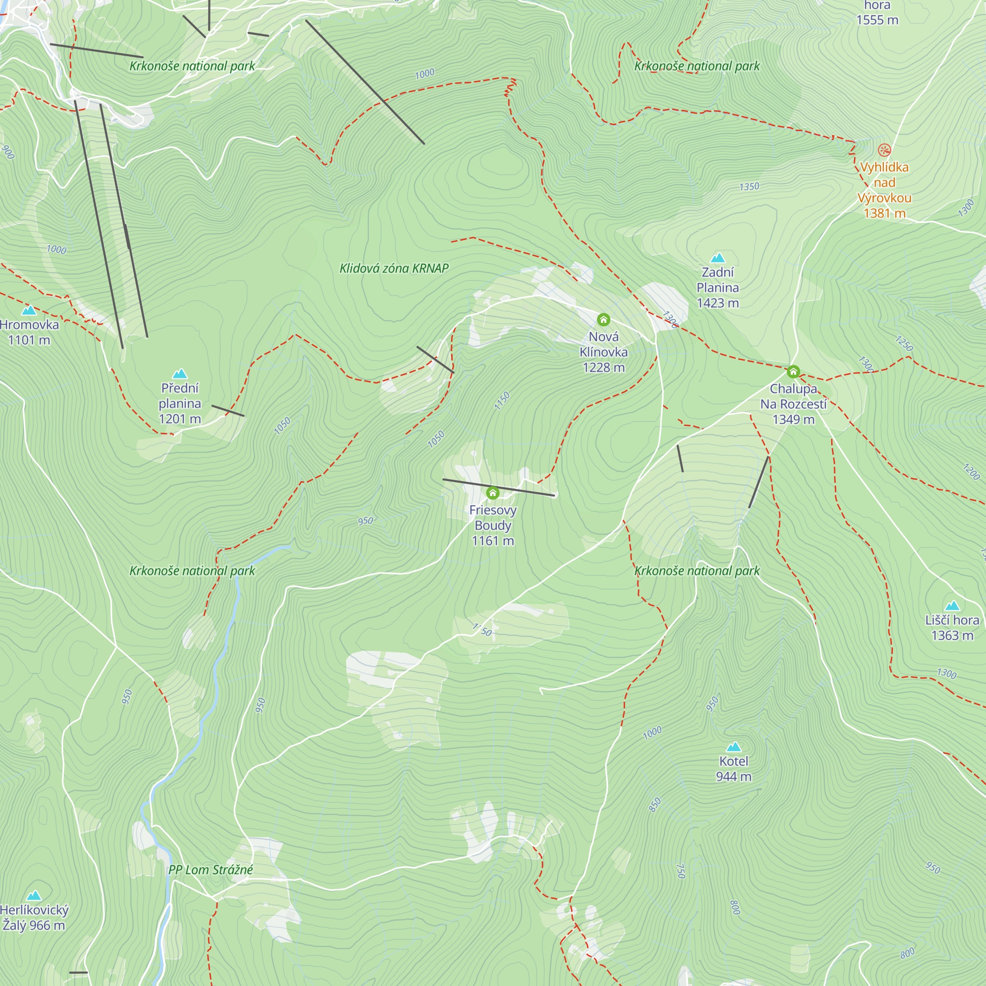Friesovy Boudy map
