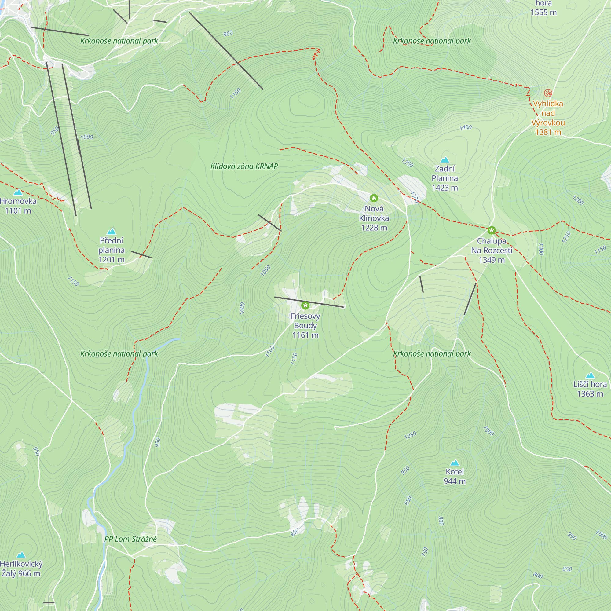 Friesovy Boudy map