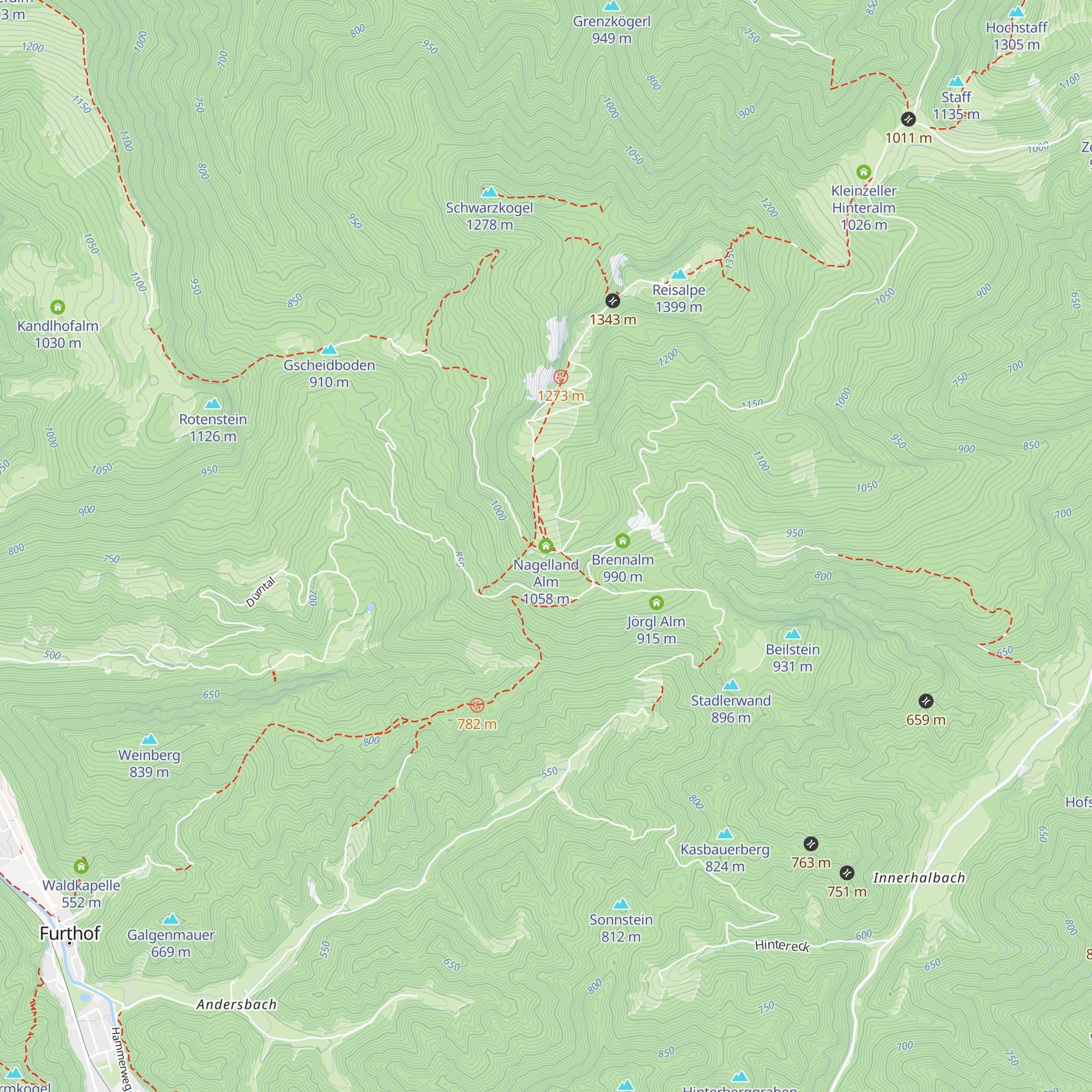 Nagelland Alm map