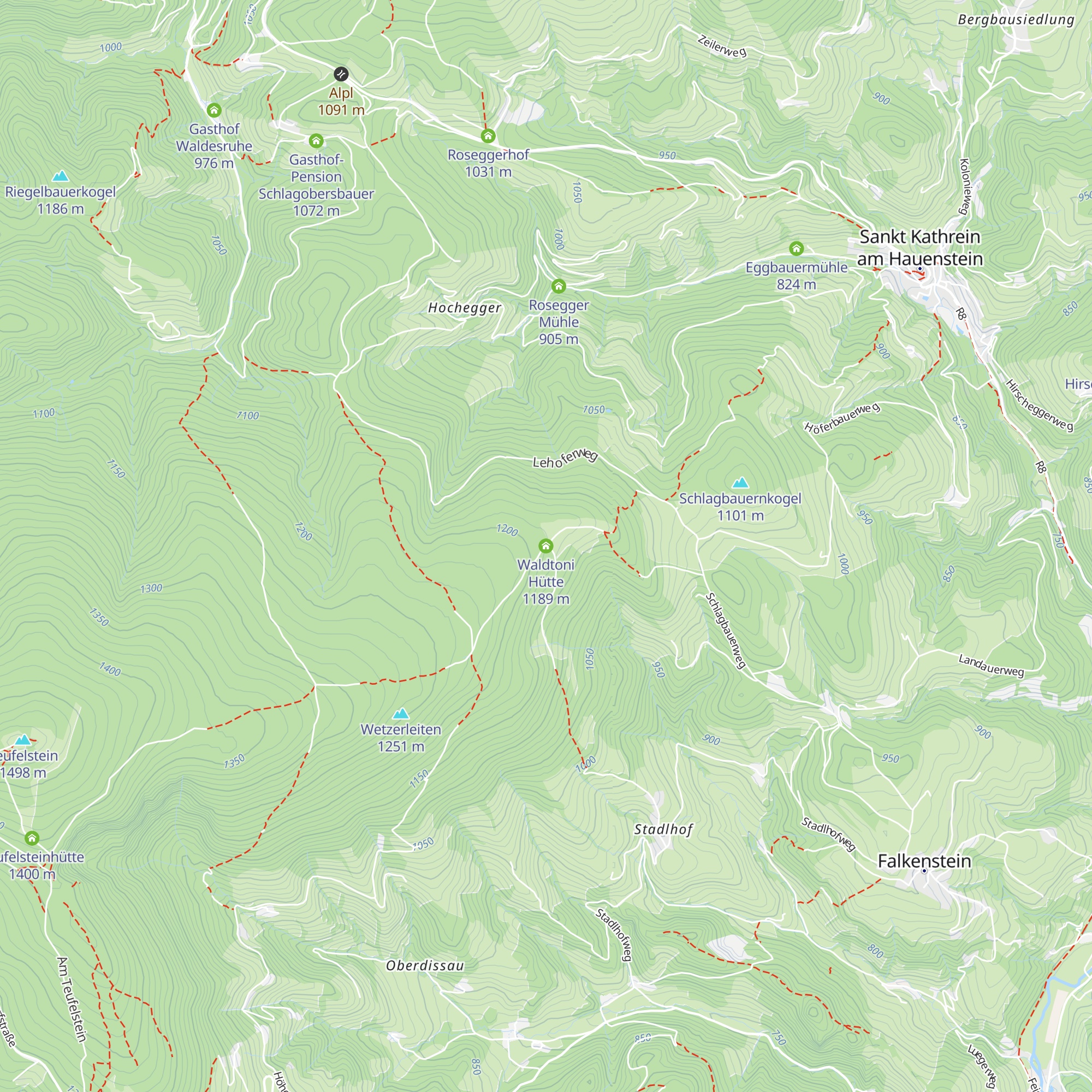 Waldtoni Hütte map