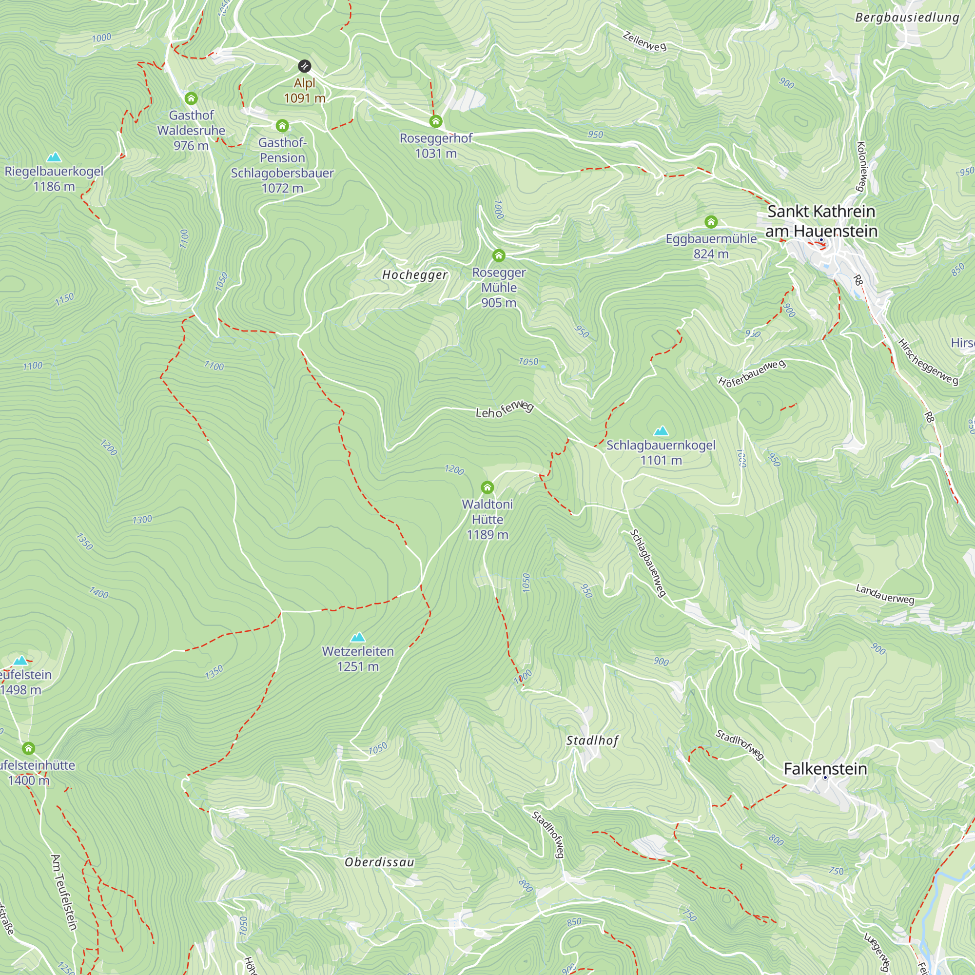 Waldtoni Hütte map