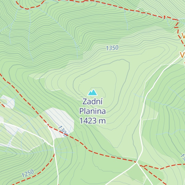 Map of Zadní Planina