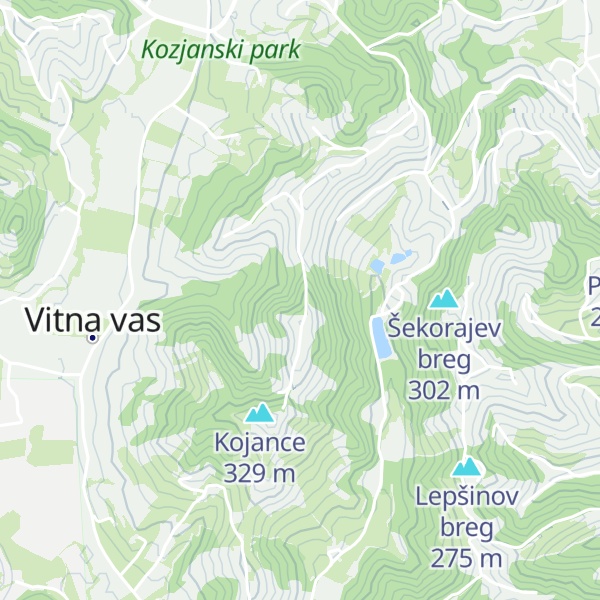 Map of Nuječev hrib