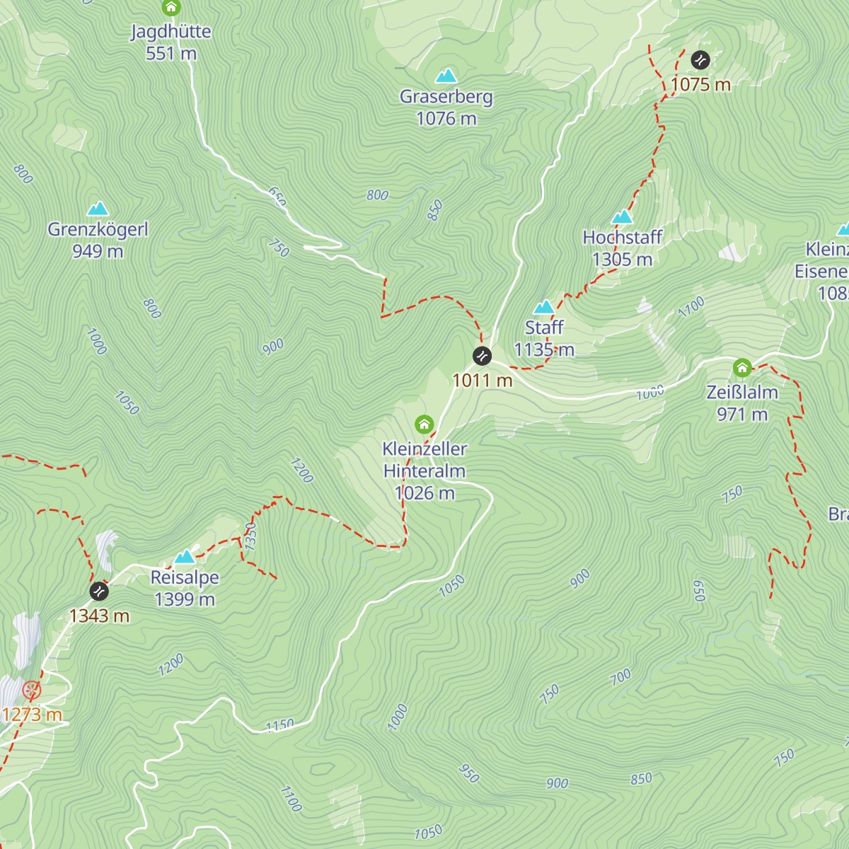 Kleinzeller Hinteralm map
