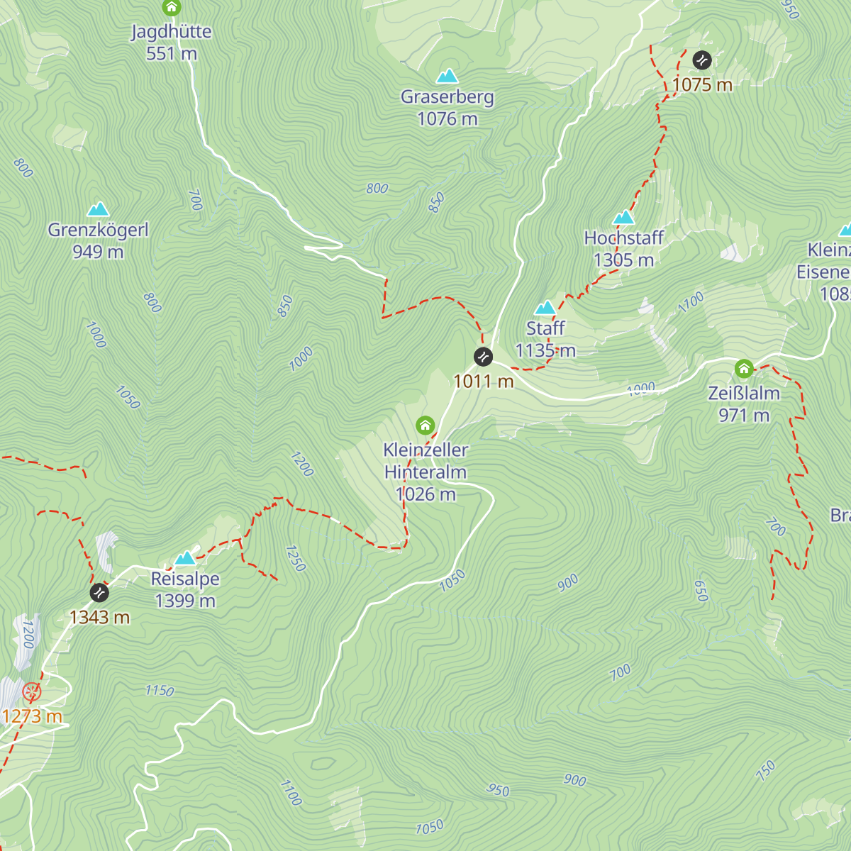 Kleinzeller Hinteralm map
