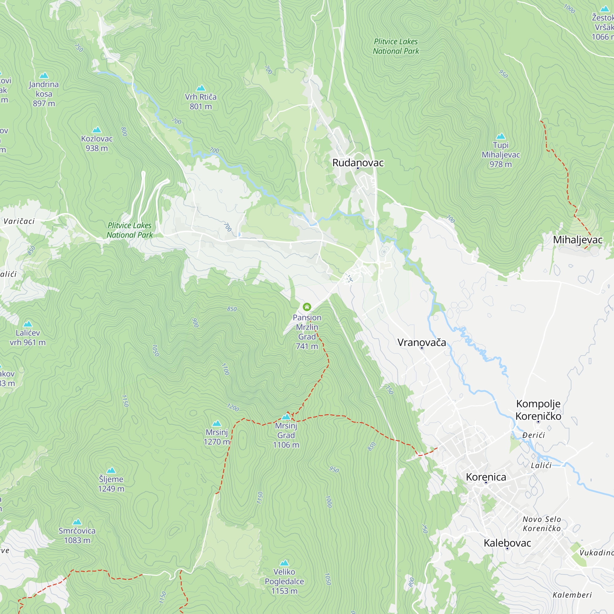 Pansion Mrzlin Grad map