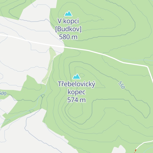 Map of Třebelovický kopec