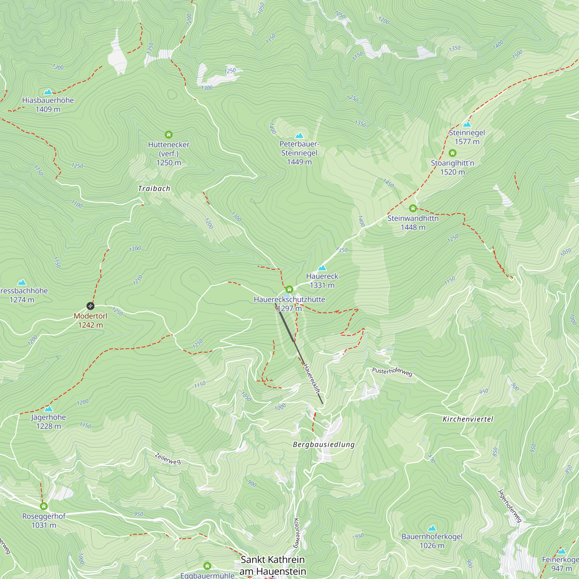 Hauereckschutzhütte map