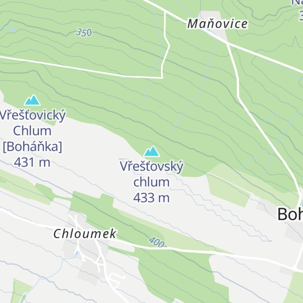 Map of Vřešťovský chlum