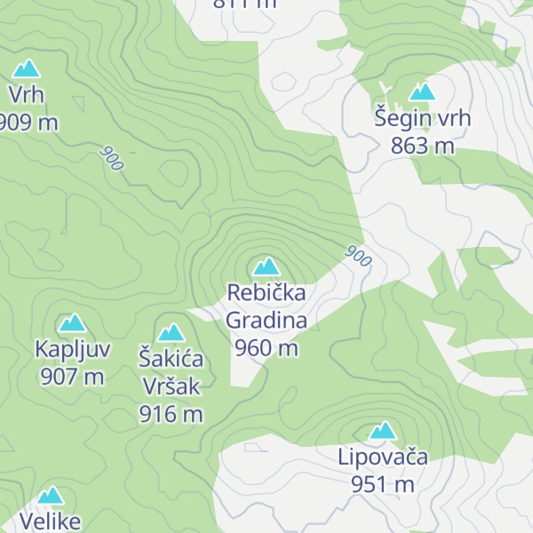 Map of Rebička Gradina