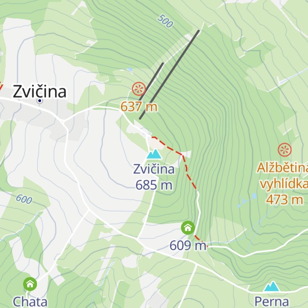 Map of Zvičina
