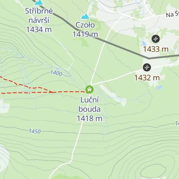 Map of Luční bouda