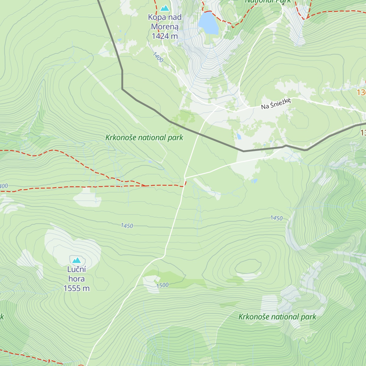 Luční bouda map