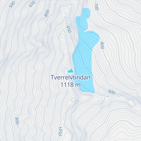 Map of Tverrelvtindan
