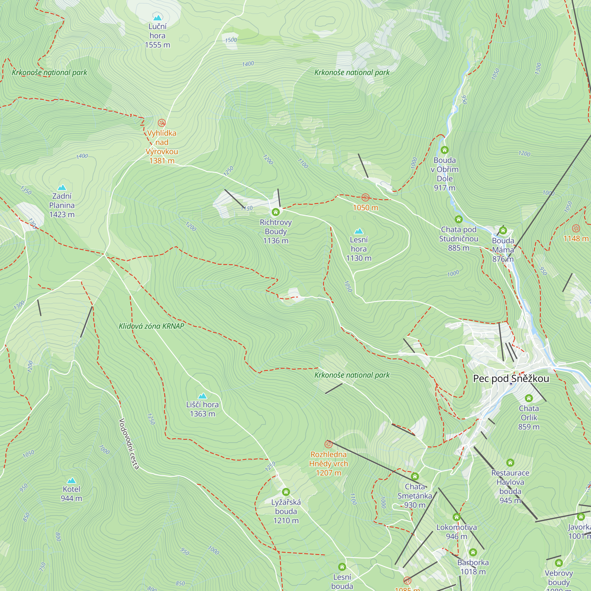 Chata Jelení Louky map