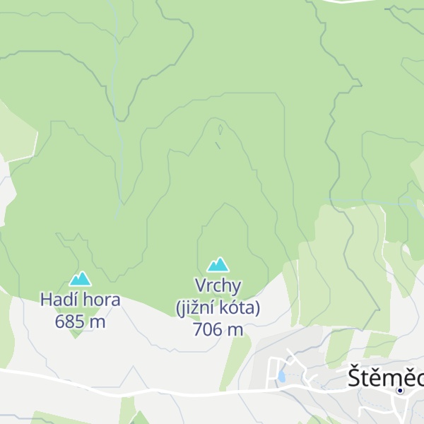 Map of Vrchy (severní kóta)