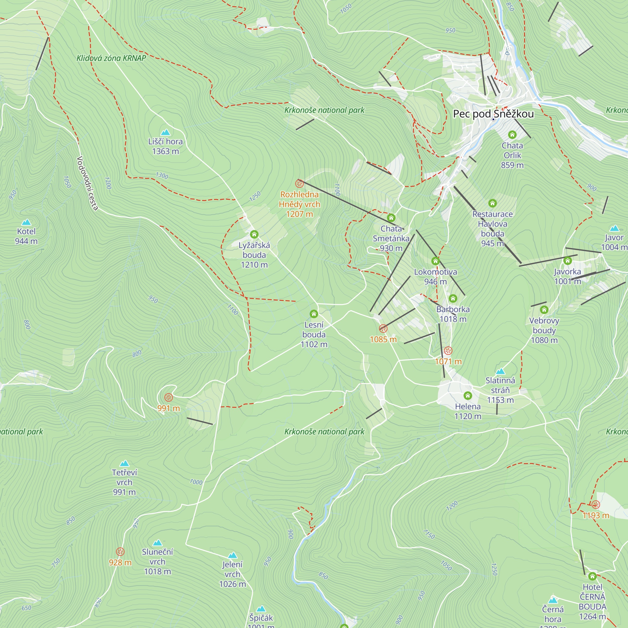 Lesní bouda map