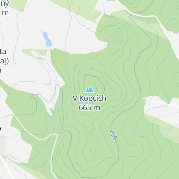 Map of V Kopcích