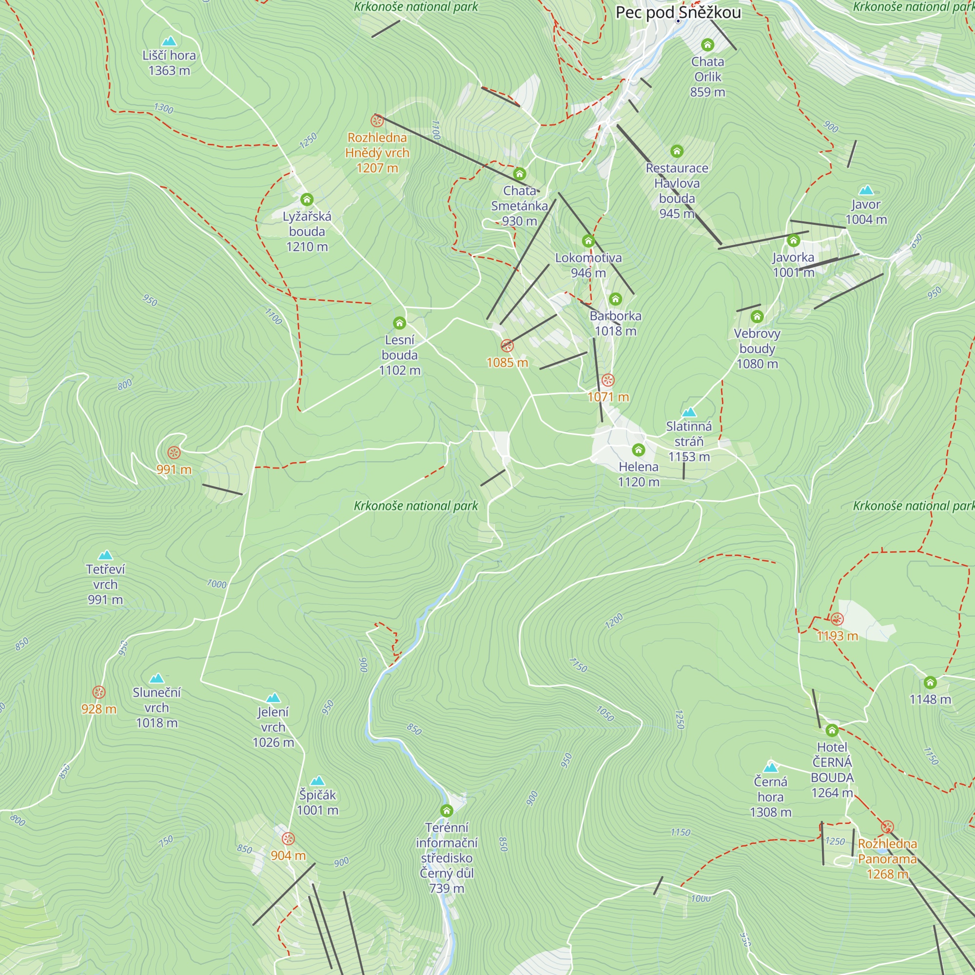 Chata Hájenka map