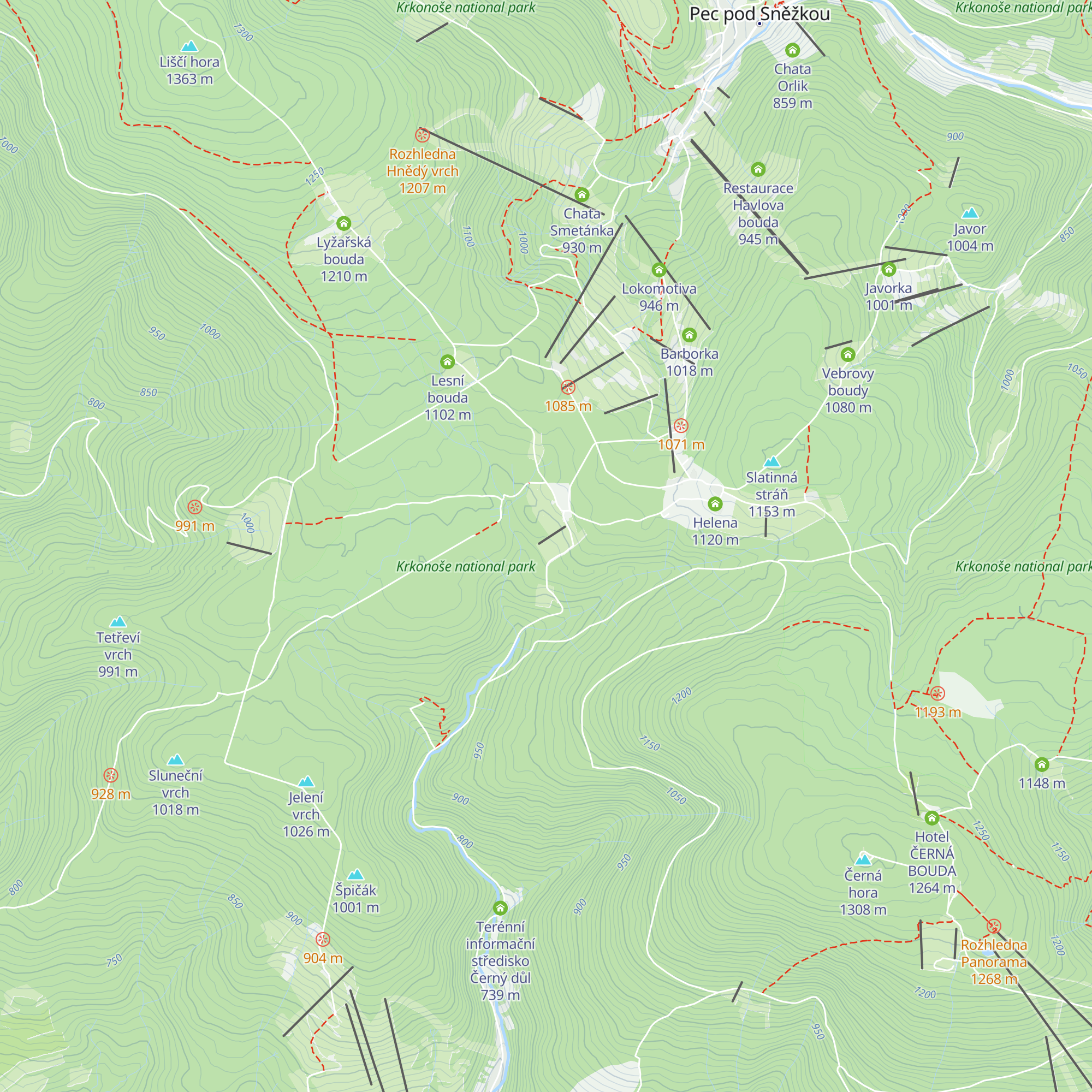 Chata Hájenka map