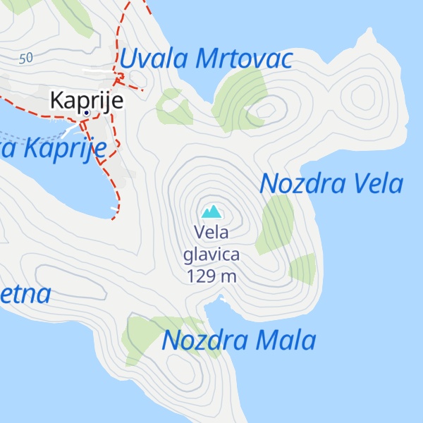 Map of Vela glavica