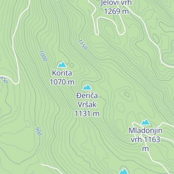 Map of Đeriča Vršak