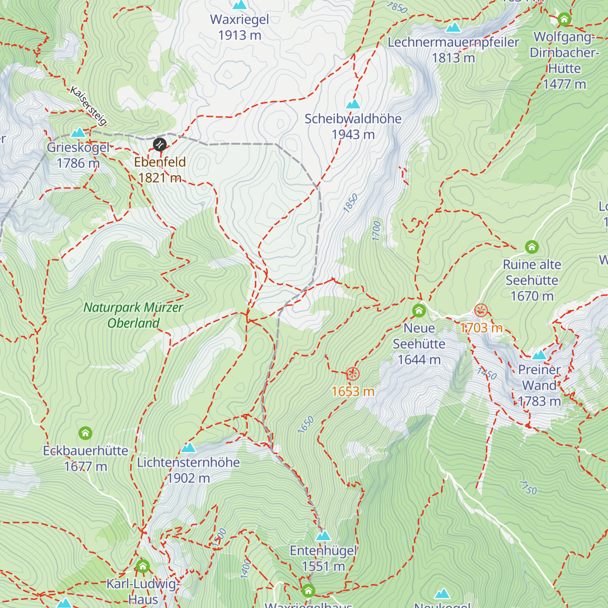 Raxgmoahütte map