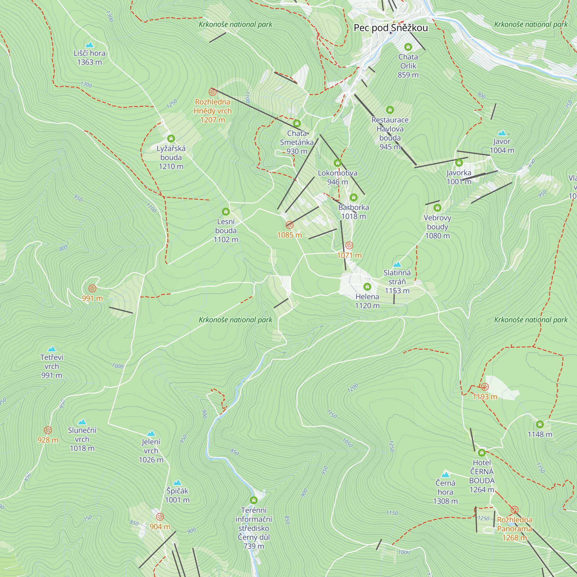 Bouda Mír map