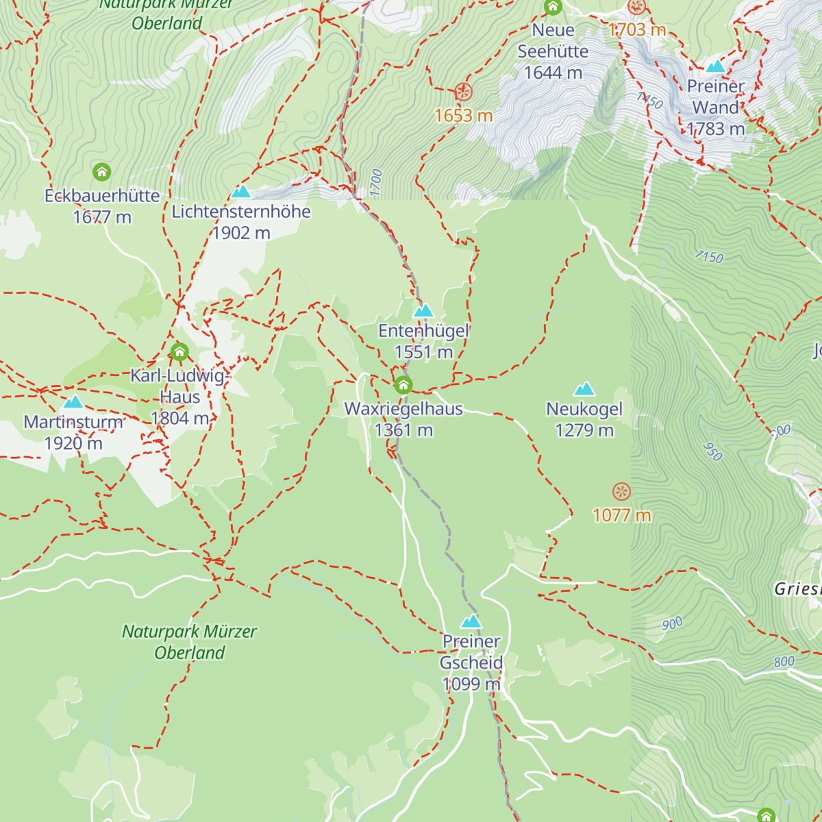 Peilsteinerhütte map