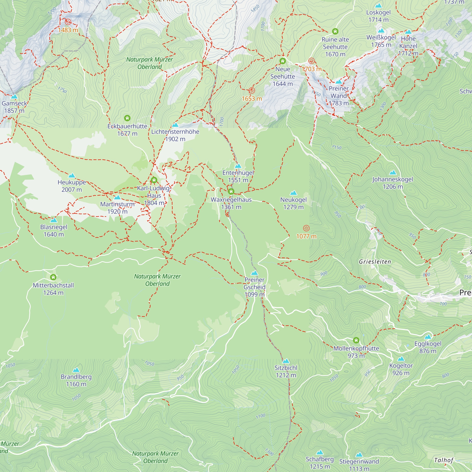 Payerbacher Hütte map