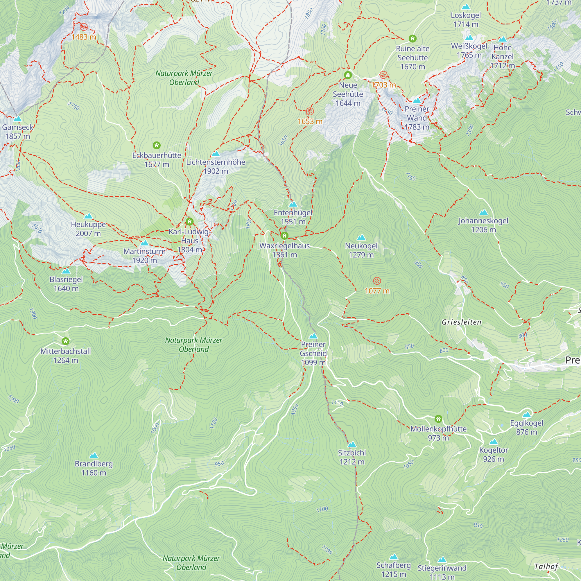 Payerbacher Hütte map