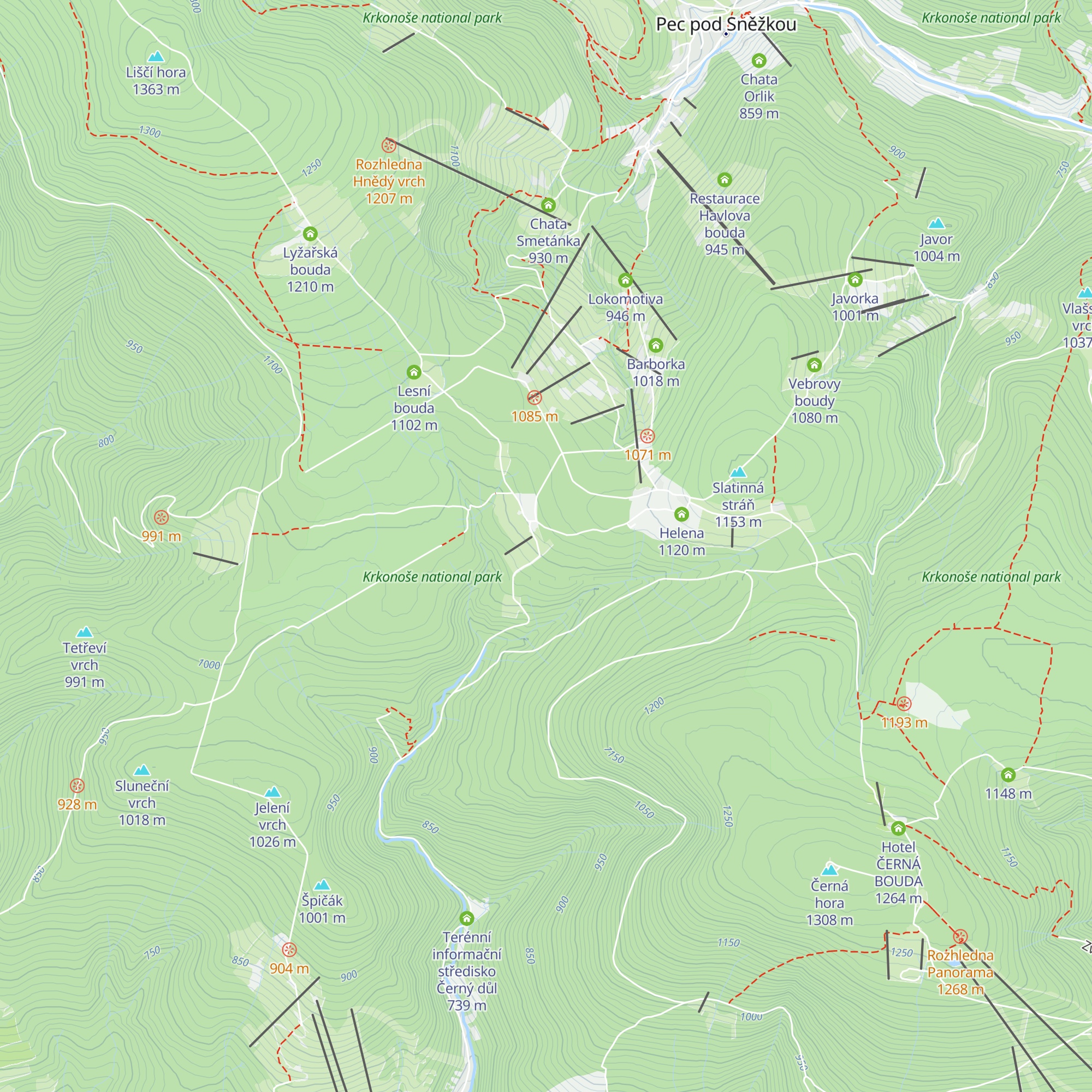 Náchodská bouda map