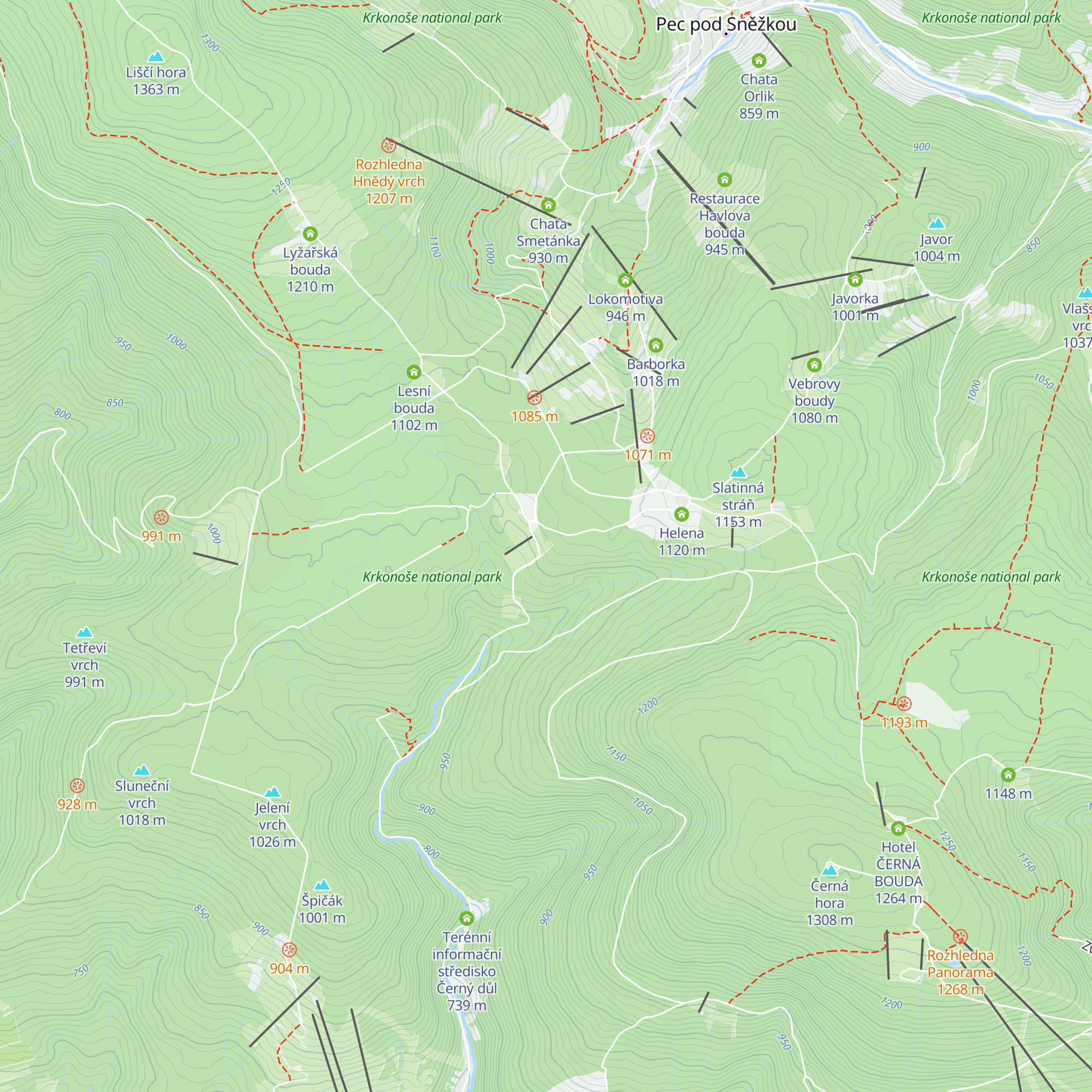 Náchodská bouda map