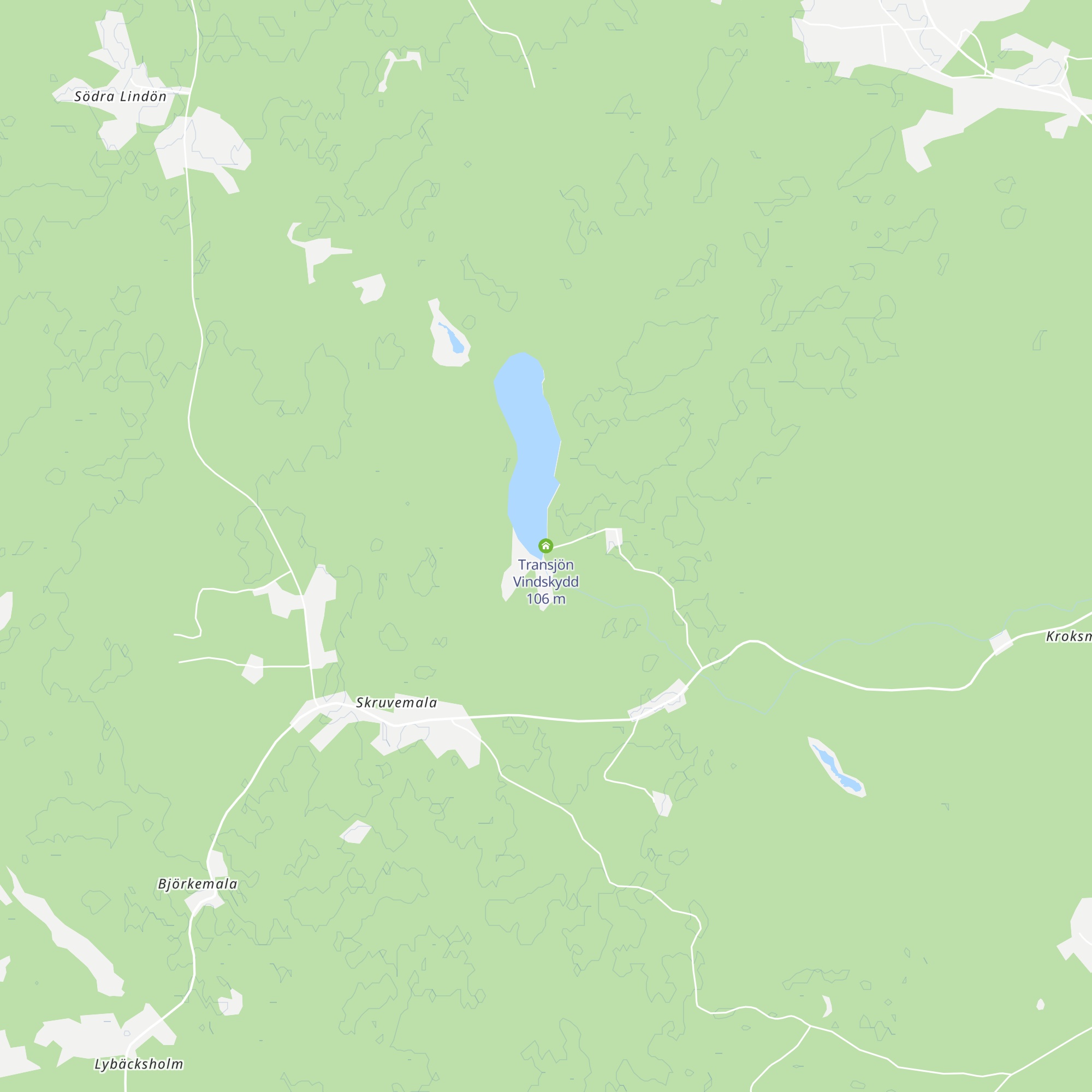 Transjön Vindskydd map