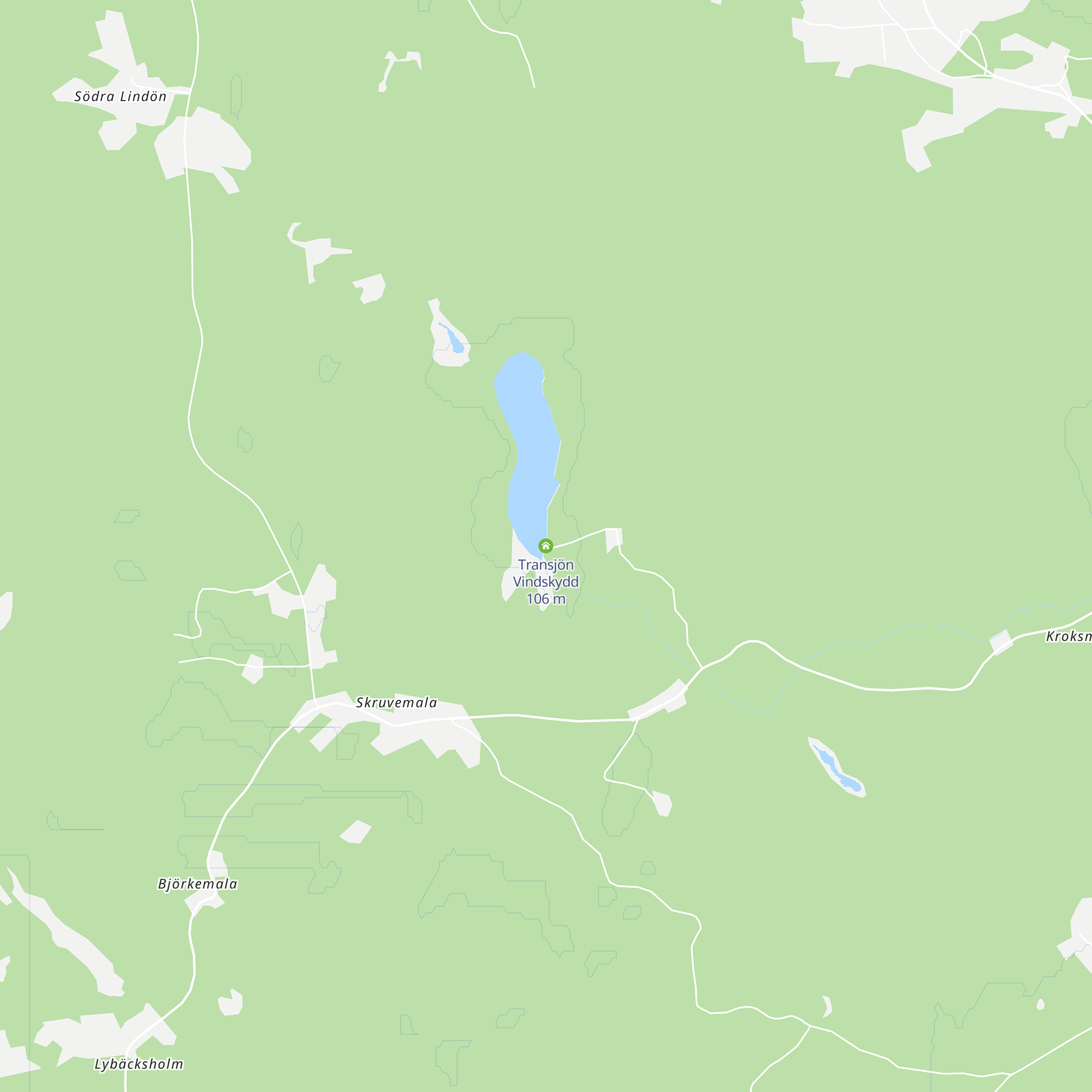 Transjön Vindskydd map