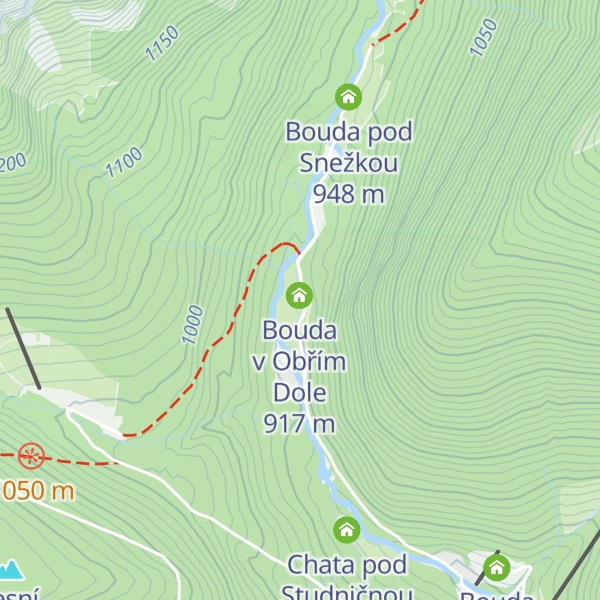 Map of Bouda v Obřím Dole