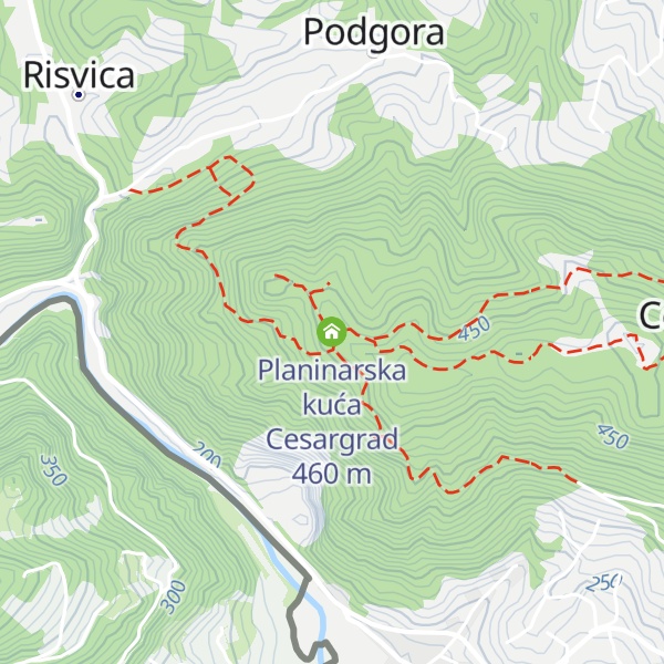 Map of Planinarska kuća Cesargrad