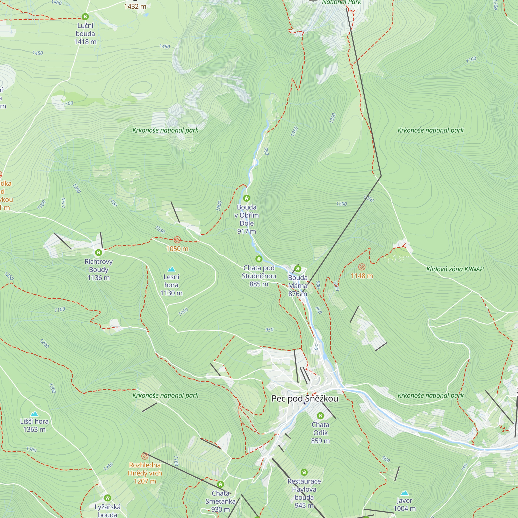 Chata pod Studničnou map