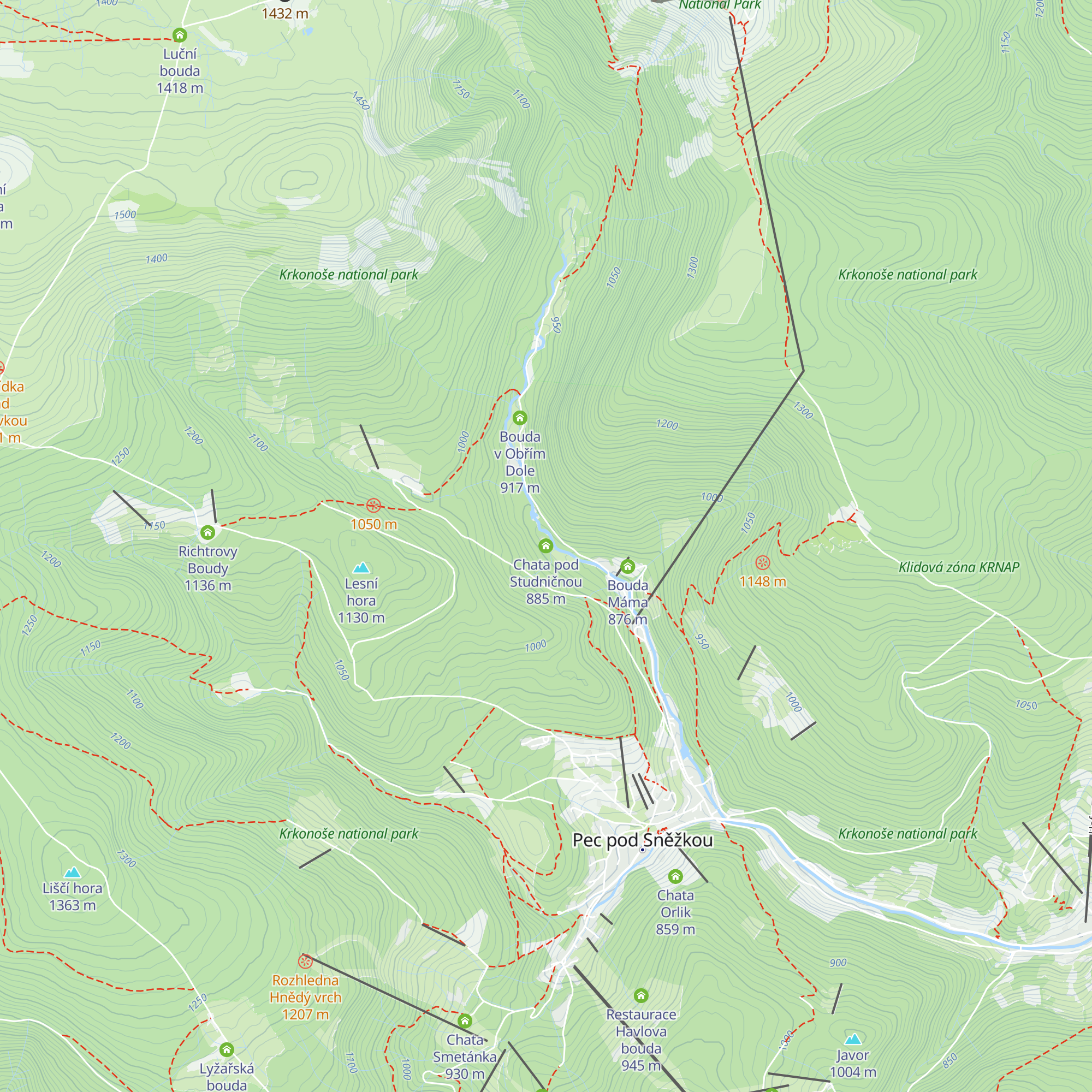 Chata pod Studničnou map