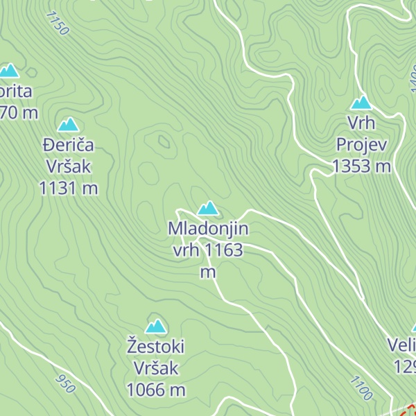 Map of Mladonjin vrh
