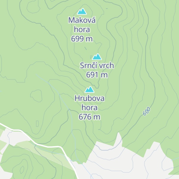 Map of Hrubova hora