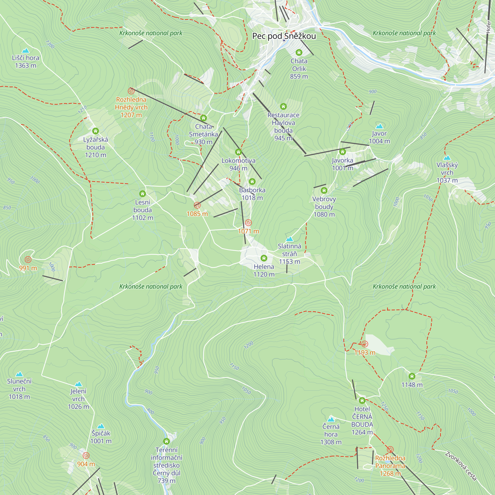 Lidická bouda map