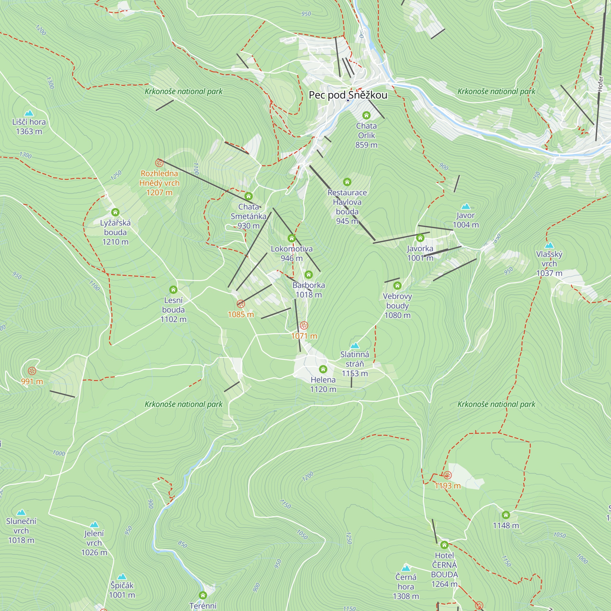 Na Muldě map