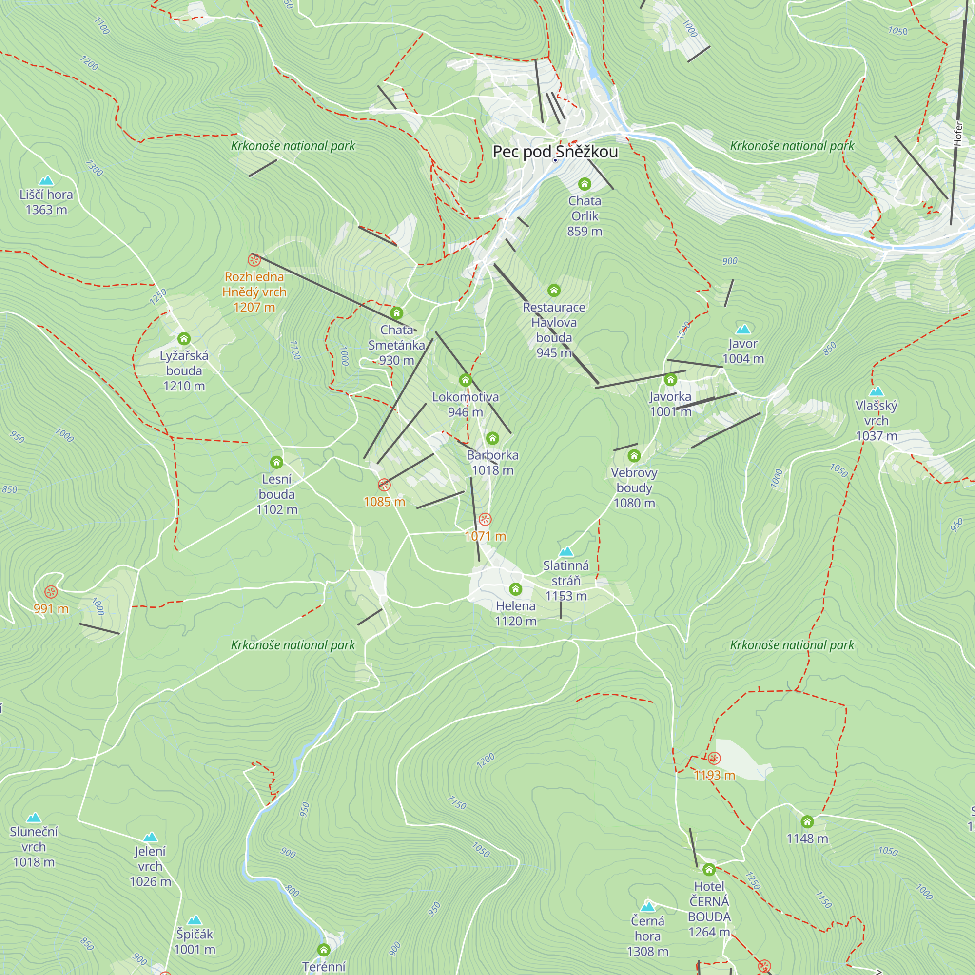 Na Muldě map