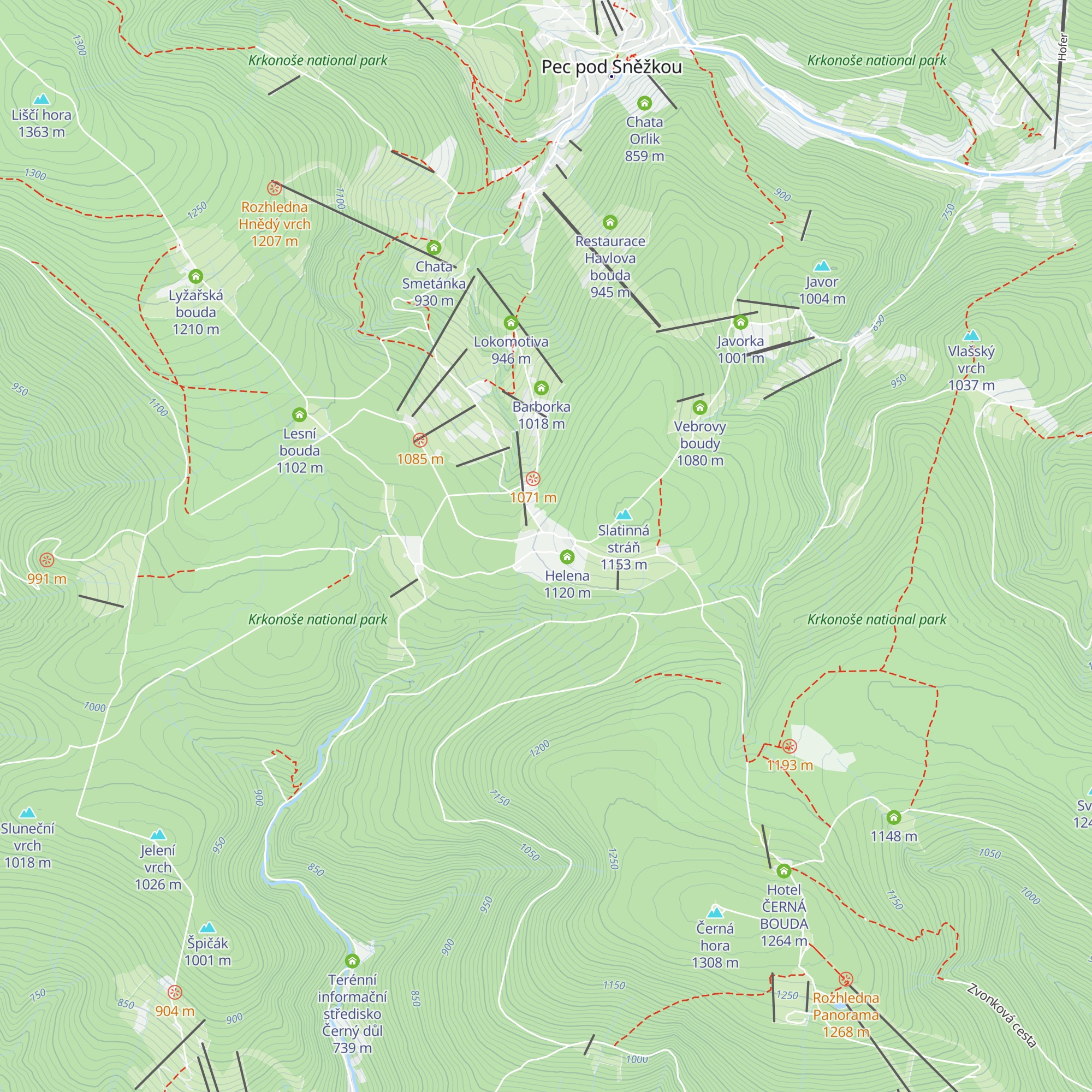 Bouda Slovanka map