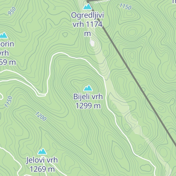 Map of Bijeli vrh
