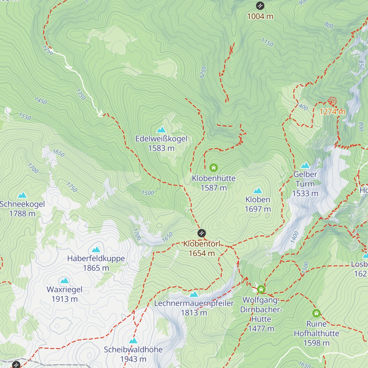 Gloggnitzer Hütte map