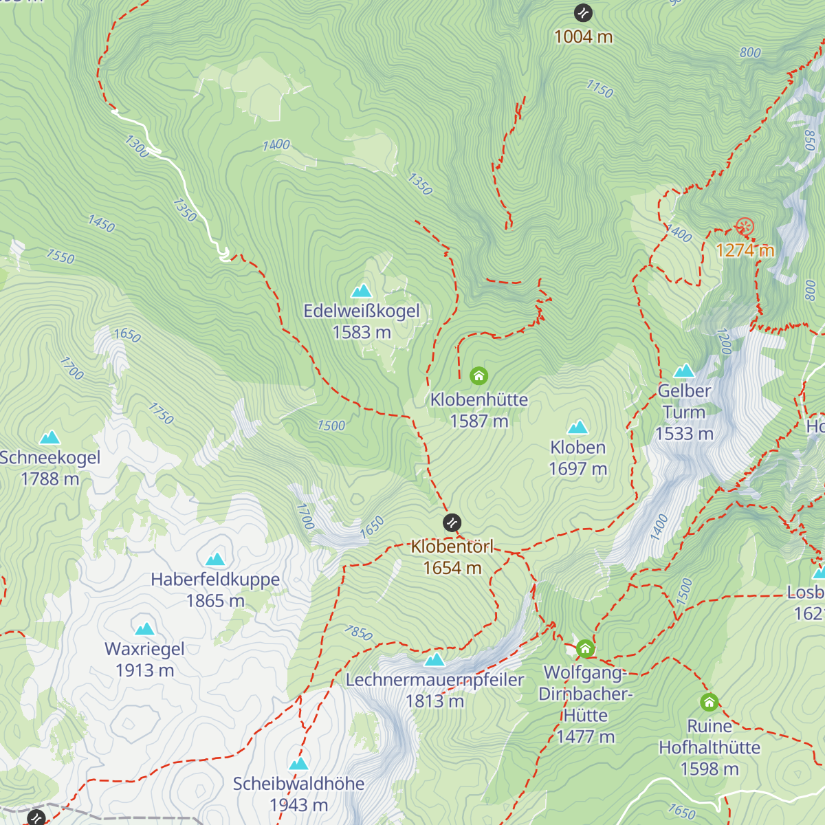 Gloggnitzer Hütte map
