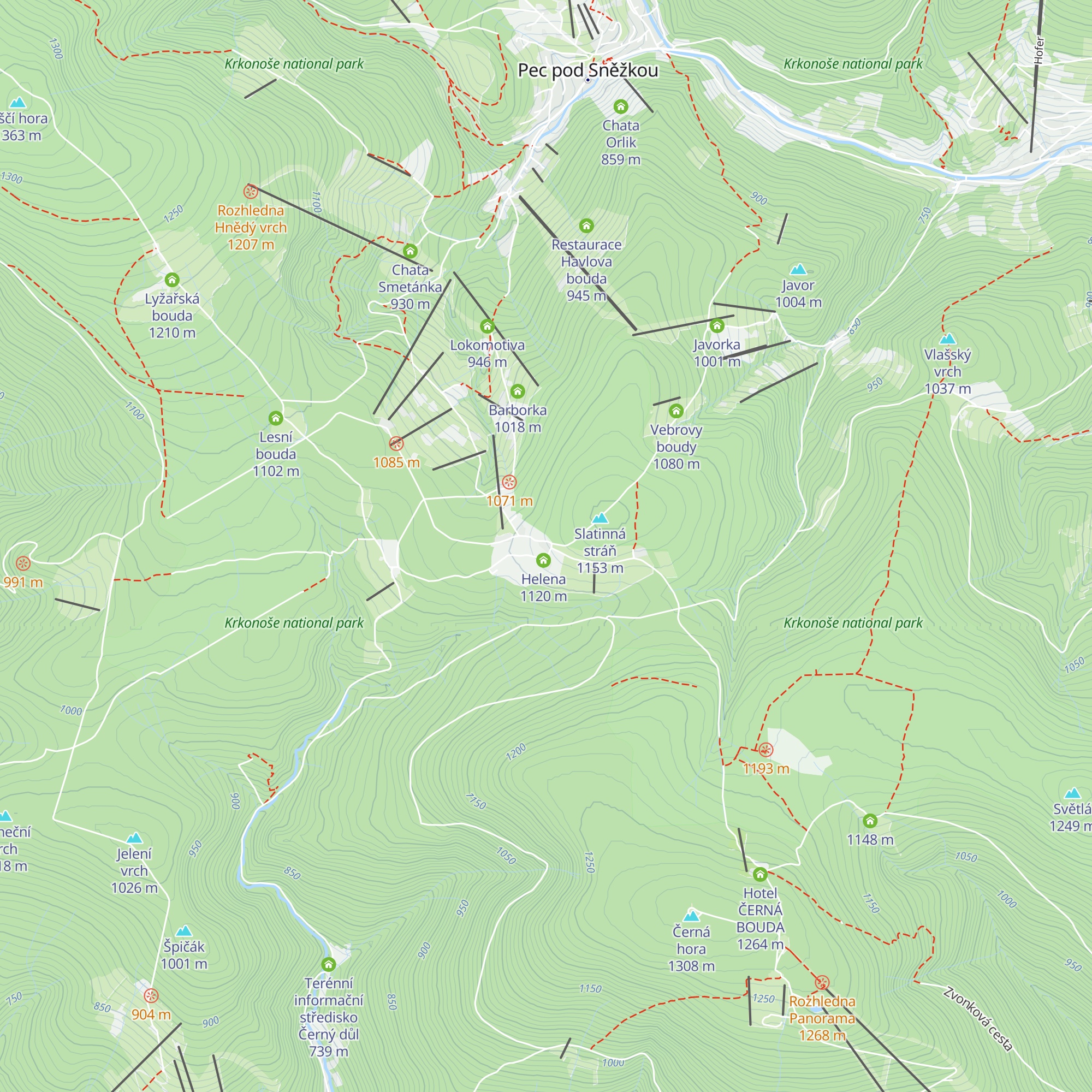 Pražská bouda map
