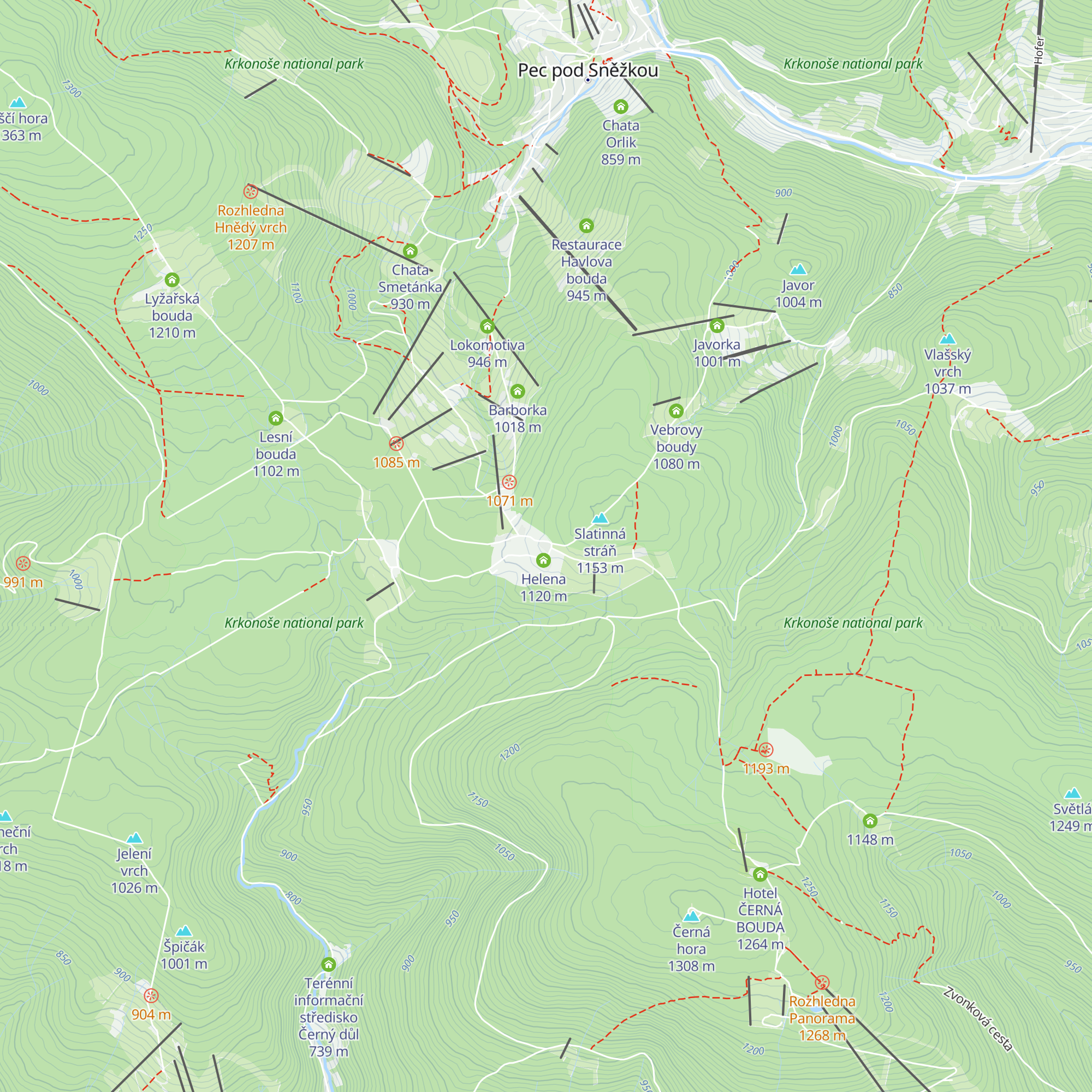 Pražská bouda map